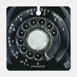 Vintages Rotary-Telefon Ornament Aus Metall