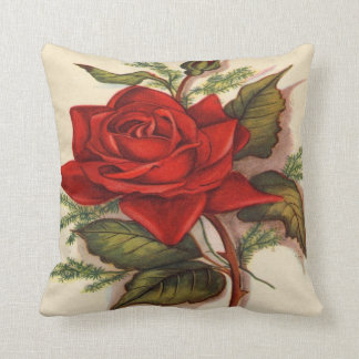Vintages Rote Rosethrow-Kissen Kissen