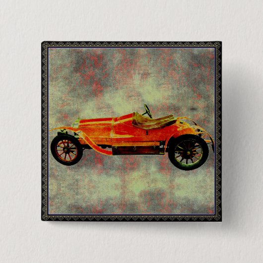 Vintages Rotes Auto Button (Vorderseite)