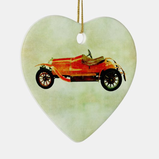 Vintages Rotes Auto Keramik Ornament (Rechts)