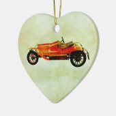 Vintages Rotes Auto Keramik Ornament (Links)