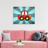 Vintages rotes Auto Leinwanddruck (Insitu (Wohnzimmer))
