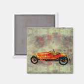 Vintages Rotes Auto Magnet (Vorderseite/Rückseite)