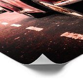 Vintages rotes Auto mit Beschriftung Klasse Poster (Ecke)