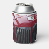 Vintages rotes Auto mit Chromhaube Dosenkühler (Kanne Rückseite)