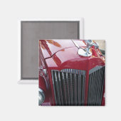 Vintages rotes Auto mit Chromhaube Magnet (Vorderseite/Rückseite)