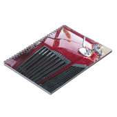 Vintages rotes Auto mit Chromhaube Notizblock (Linke Seite)