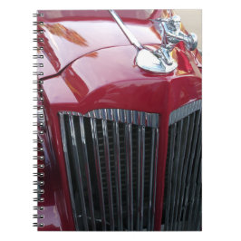 Vintages rotes Auto mit Chromhaube Notizblock