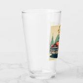 Vintages rotes Auto & Santa Glas (Rechts)