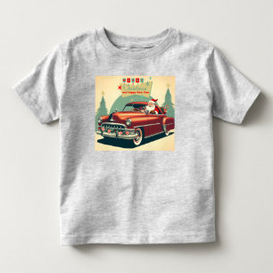Vintages rotes Auto & Santa Kleinkind T-shirt