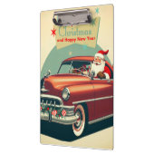 Vintages rotes Auto & Santa Klemmbrett (Links)