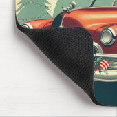 Vintages rotes Auto & Santa Mousepad (Ecke)