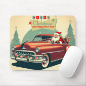 Vintages rotes Auto & Santa Mousepad (Mit Mouse)