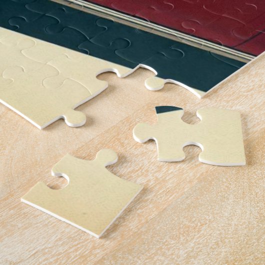 Vintages rotes Auto & Santa Puzzle (Seite)