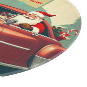 Vintages rotes Auto & Santa Schneidebrett (Ecke)
