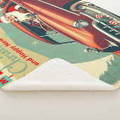 Vintages rotes Auto & Santa Sherpadecke (3/4)