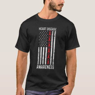Vintages Rotes Band Herzkrankheiten Monat U T-Shirt