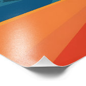 Vintages Rotes & Blaues Gebirge Kunst, Dichtung un Fotodruck (Ecke)