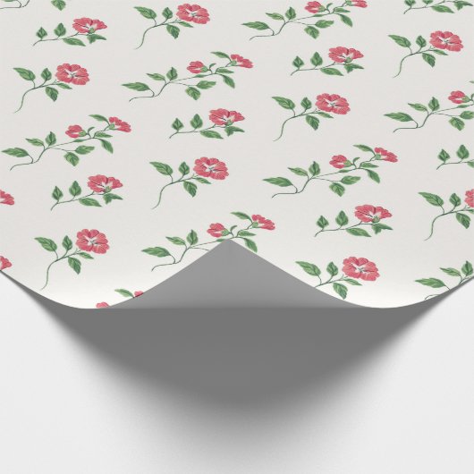 Vintages Rotes Blossom Geschenkpapier (Ecke)