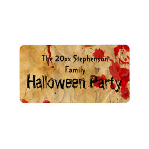 Vintages rotes Blut-Spritzer-Halloween-Party Adressaufkleber