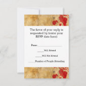 Vintages Rotes Blut Spritzer Halloween-Party Einladung (Rückseite)