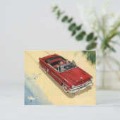 Vintages rotes Cabrio, Adresswechsel Ankündigungspostkarte (Stehend Vorderseite)