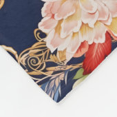 Vintages Rotes Chinoiserie Blumen Fleecedecke (Ecke)