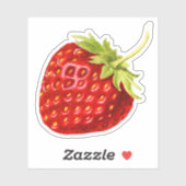 Vintages Rotes Erdbeeren Aufkleber (Blatt)