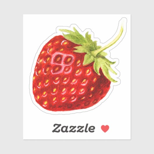 Vintages Rotes Erdbeeren Aufkleber (Blatt)