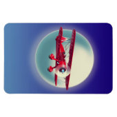 Vintages Rotes Flugzeug Magnet (Horizontal)