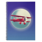 Vintages Rotes Flugzeug Notizblock (Vorderseite)