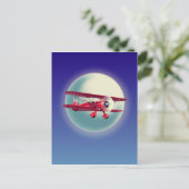 Vintages Rotes Flugzeug Postkarte (Stehend Vorderseite)