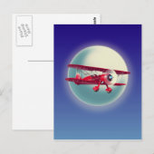 Vintages Rotes Flugzeug Postkarte (Vorne/Hinten)