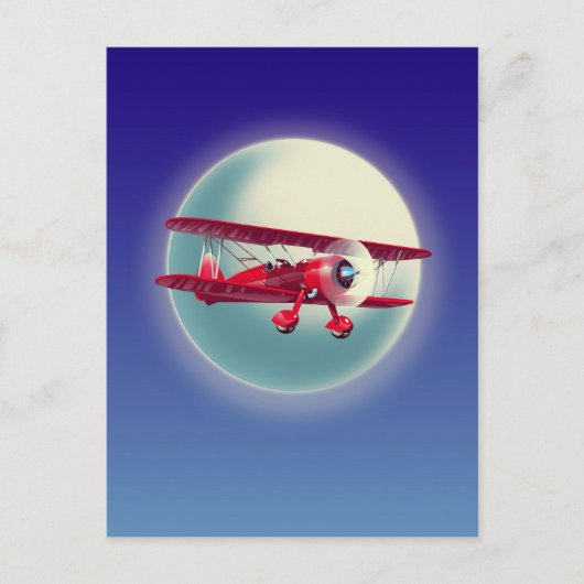 Vintages Rotes Flugzeug Postkarte (Vorderseite)