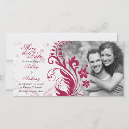 Vintages Rotes Foto Hochzeit Sichern Sie das Datum Save The Date