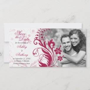 Vintages Rotes Foto Hochzeit Sichern Sie das Datum Save The Date