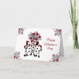 Vintages Rotes Gemälde der Rose Valentine Feiertagskarte