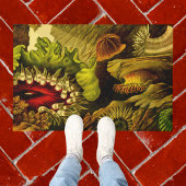 Vintages Rotes Gold Unterseeanemonen Korallen Fußmatte