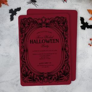 Vintages Rotes Halloween-Party Einladung