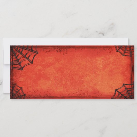 Vintages Rotes Halloween-Party Einladung (Rückseite)