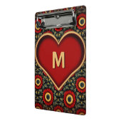 Vintages rotes Herzmonogramm Mini-Zwischenablage Mini Klemmbrett (Gewinkelt2)