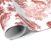 Vintages Rotes Hirsch im Schneewald Geschenkpapier (Rolleneckpunkt)