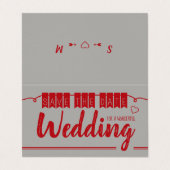 Vintages Rotes Jagen, Foto Save the Date Karte (Außenseite Aufgefaltet)