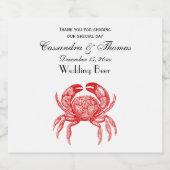 Vintages Rotes Krebs #1 Zeichnend Bierflaschenetikett (Einzelnes Label)