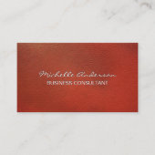 Vintages Rotes Leather | Emboss Lettern Visitenkarte (Vorderseite)