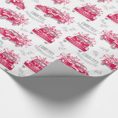 Vintages rotes Lkw-Umschlagpapier Geschenkpapier (Ecke)