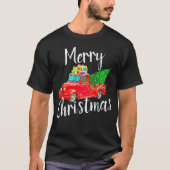Vintages rotes LKW-Weihnachten T-Shirt (Vorderseite)