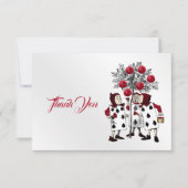 Vintages Rotes Malen der Rose Dankeskarte (Vorderseite)