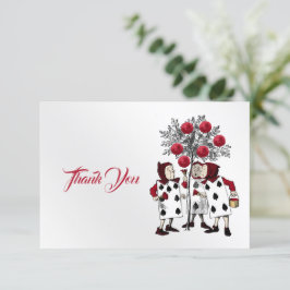 Vintages Rotes Malen der Rose Dankeskarte