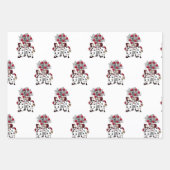 Vintages Rotes Malen der Rose Geschenkpapier Set (Vorderseite 2)